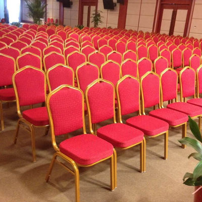 Buy Stackable Burgundy Banquet Chairs Iron Metal Banquet Room Chairs online manufacture