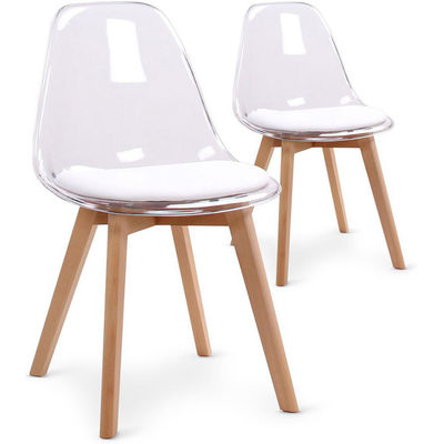 Buy Nordic PC Transparent Acrylic White Plastic Kitchen Chairs For Cafe online manufacture