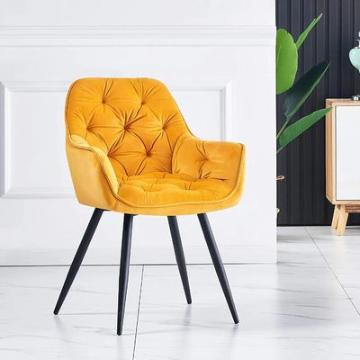 Buy Yellow Velvet Upholstered Dining Chair Bedroom Velvet Upholstered Dining Chair online manufacture