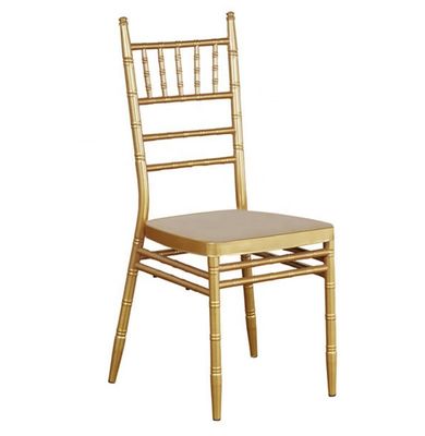 Buy Restaurant Gold Chiavari Chairs Wedding Metal Frame Fabric Banquet Chairs online manufacture