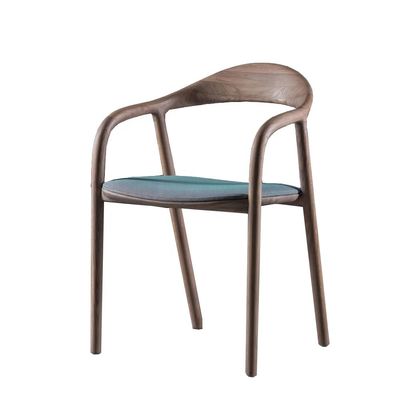 Buy Ash Solid Wood Dining Chairs Dark Wood Dining Chairs With Leather Fabric Cushion online manufacture