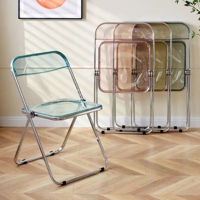 Buy Green Blue Acrylic Foldable Chair Adjustable Clear Plastic Folding Chair online manufacture