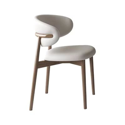 Buy Backrest Dining Chairs Wood Leather Wooden Dining Chair For Coffee Shop online manufacture