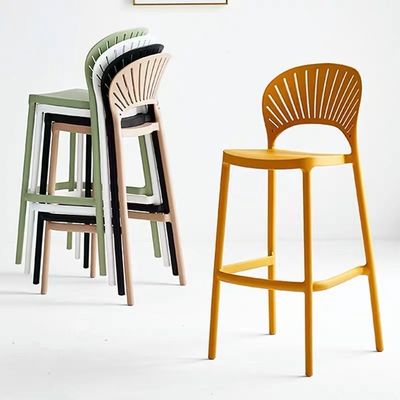 Buy OEM ODM Molded Plastic Counter Stool Orange Black Plastic Bar Stools online manufacture