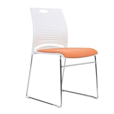 Buy Orange Stacking Meeting Room Chairs Mesh Stackable Conference Room Chairs online manufacture
