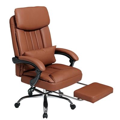 Buy Brown Leather Executive Chair With Footrest Executive Office Chair With Leg Rest online manufacture