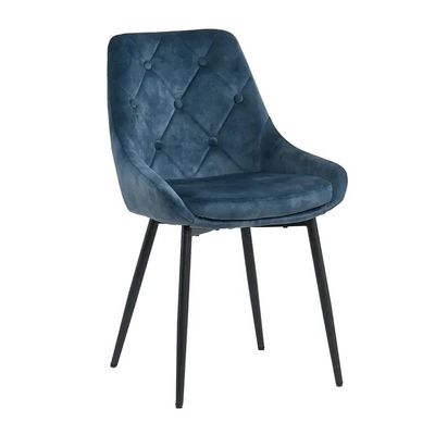 Buy Blue Padded Velvet Dining Chairs Bedroom Velvet Upholstered Dining Room Chairs online manufacture