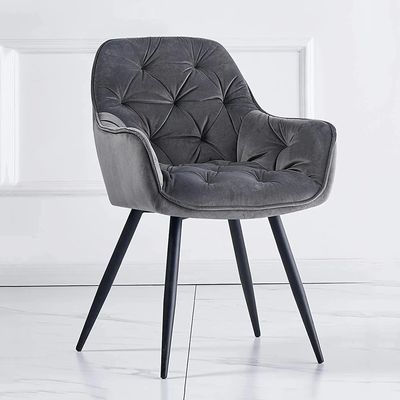 Buy Soft Velvet Upholstered Dining Chairs Contemporary Nordic Padded Dining Chairs online manufacture
