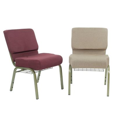 Buy Affordable Stackable Metal Legs Church Chairs With Upholstered Navy Blue Fabric online manufacture