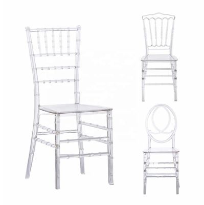 Buy PC / PP Plastic Rental Transparent Crystal Napoleon Acrylic Wedding Clear Chiavari Hotel Banquet Chairs online manufacture