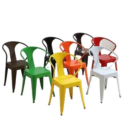 Adjustable Metal Frame Armchair Customized Metal Stacking Dining Chairs