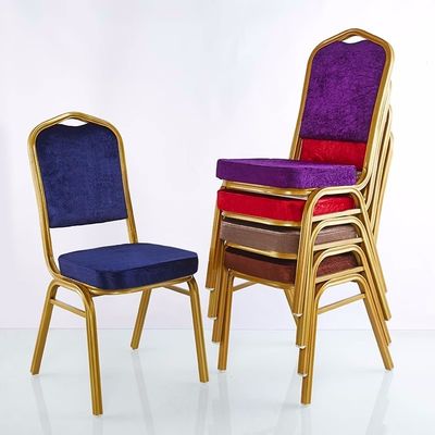 Purple Crown Back Stacking Banquet Chair H94CM Commercial Banquet Chairs
