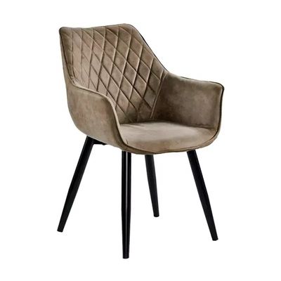 Brown Upholstered Dining Chairs Velvet OEM Tufted Velvet Dining Room Chairs