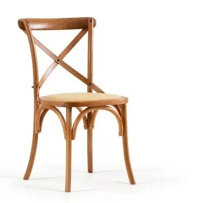 Classic Rustic Vintage Bentwood Cafe Chairs Stackable Wooden Crossback Chair