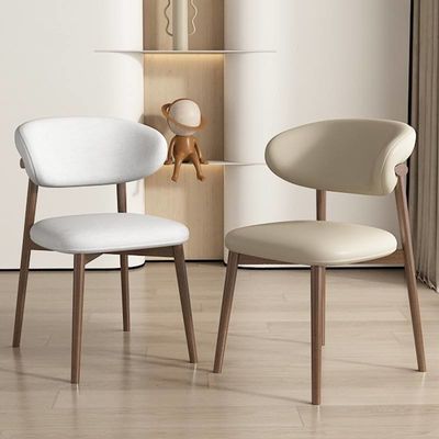 PU Wood And Leather Dining Chair Antique Wooden Restaurant Chairs