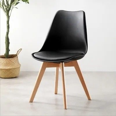 OEM Black Dining Chairs Plastic Mid Century Molded Plastic Chair Customized