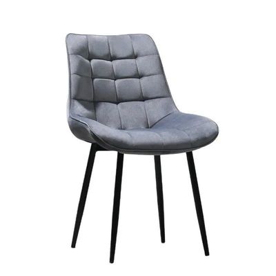 Modern Grey Velvet Tufted Dining Chairs Padded Dining Chairs For Hotel Apartment