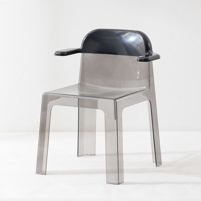 Acrylic Transparent Plastic Dining Chairs Clear Plastic Kitchen Chairs With Armrest