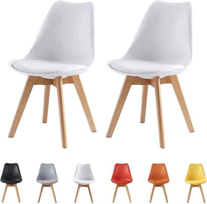 Wooden Legs Dining Chairs White Plastic Chairs For Kitchen Restaurant
