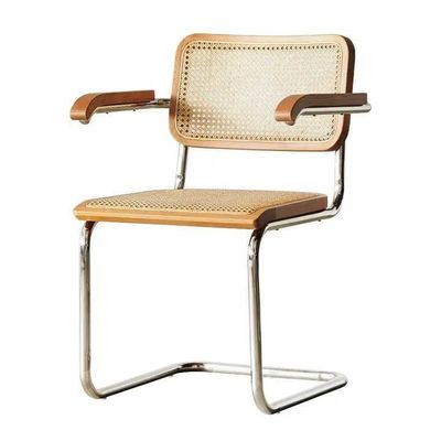 Mid Century Modern Rattan Dining Chairs Metal Frame Cane Rattan Dining Chair