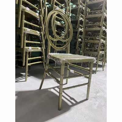 Luxury Stackable Events Wedding Banquet Dining Chairs PP Gold Phoenix Hotel