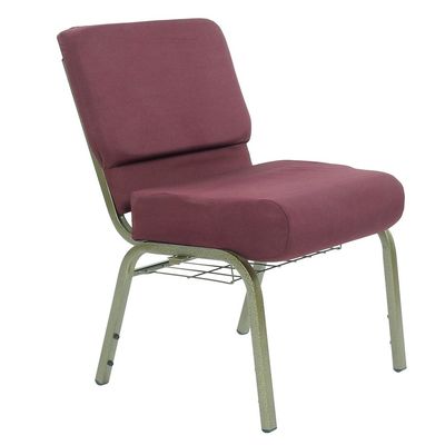 Comfortable Customized Embroidered Logo Fabric Church Chairs In Red For Theater Furniture
