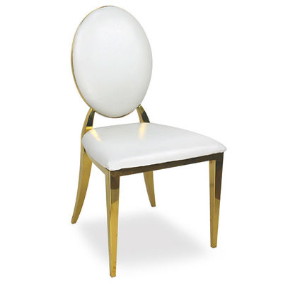 Luxury Round Back Party Outdoor Indoor Wedding Event Banquet Gold O Back Chairs Cushion Seat Hotel Dining Chairs