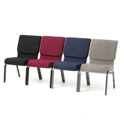 Modern Multi Color Church Pulpit Chairs Comfortable Back Pad Stackable Metal Frame
